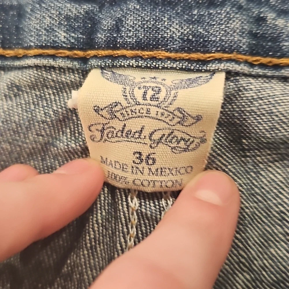 M Blue Jean Shorts Sz Waist 36 - Picture 3 of 5